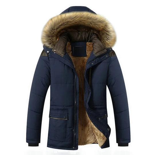 Elegante wattierte Fleece-Winterjacke